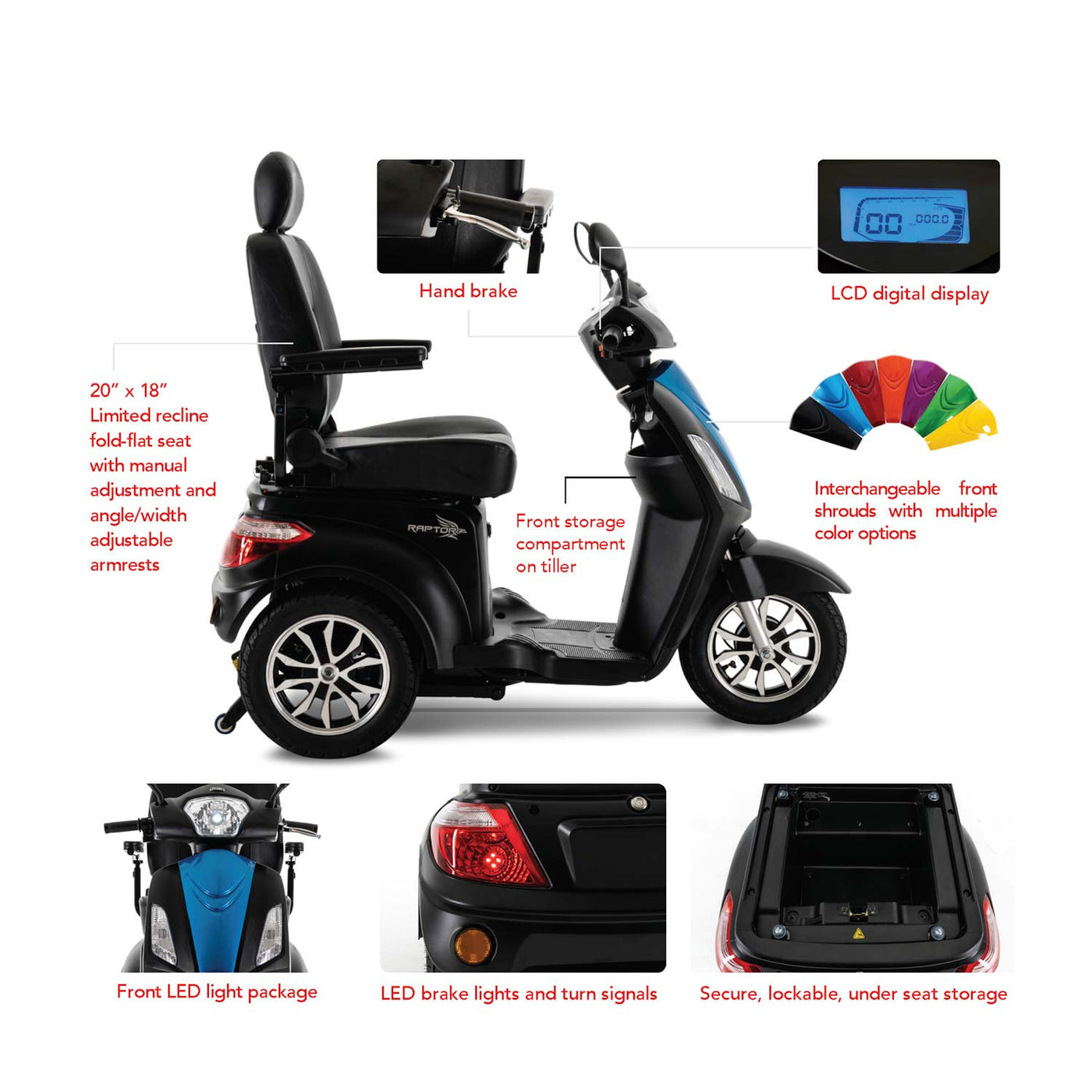 Pride Raptor 2, 3-Wheel – Go Mobility